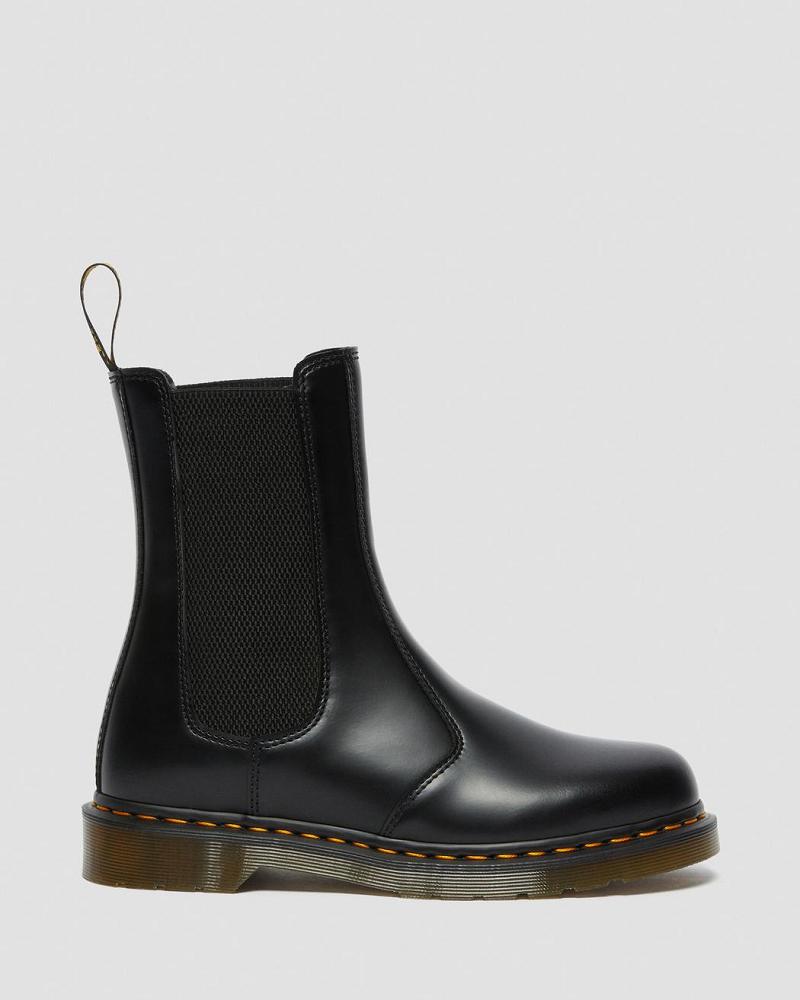 Men's Dr Martens 2976 Hi Smooth Leather Chelsea Boots Black | AU 483BEX